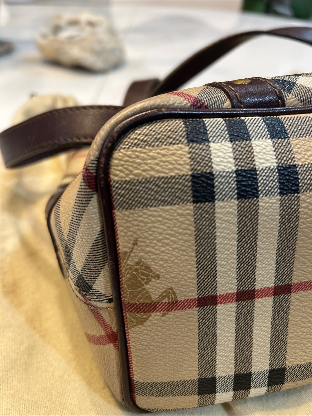 Burberry Tote Bag with Brown Trim - Picture 13 of 16
